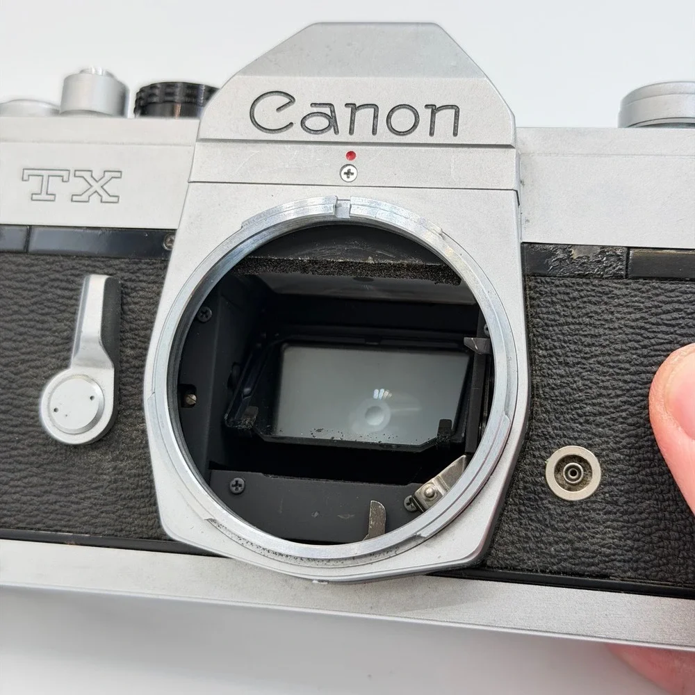 Canon TX 35mm SLR Film Camera Body Vintage Silver Black FD Mount 175344